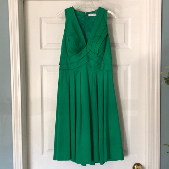 calvin klein green dress